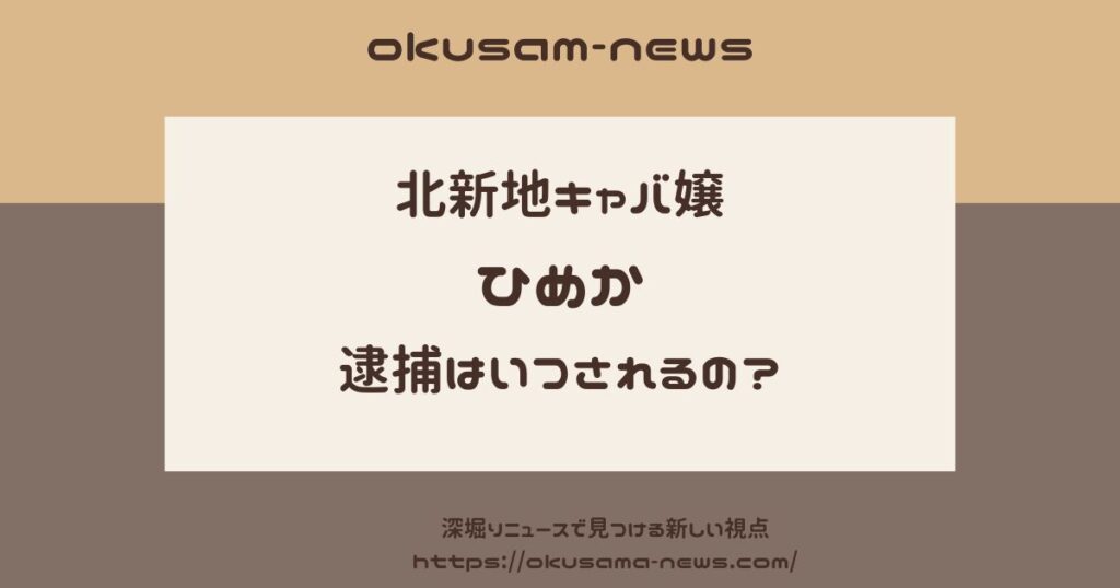 ひめかが逮捕されるのはいつ？国税が動き出しても数ヶ月は逮捕されない！？